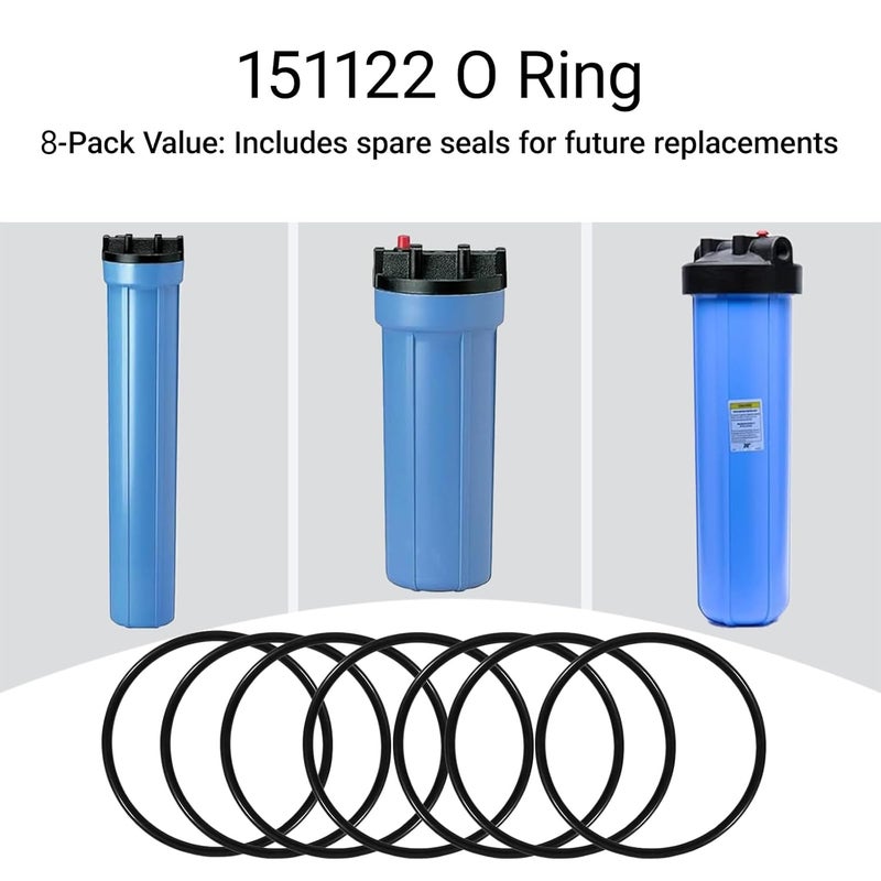 GnDaYoug عبوة 8 قطع من حلقات O 151122 متوافقة مع Pentek Big Blue، لفلتر المياه Pentair، Culligan HD-950A، بدائل مانعة للتسرب - Image 4